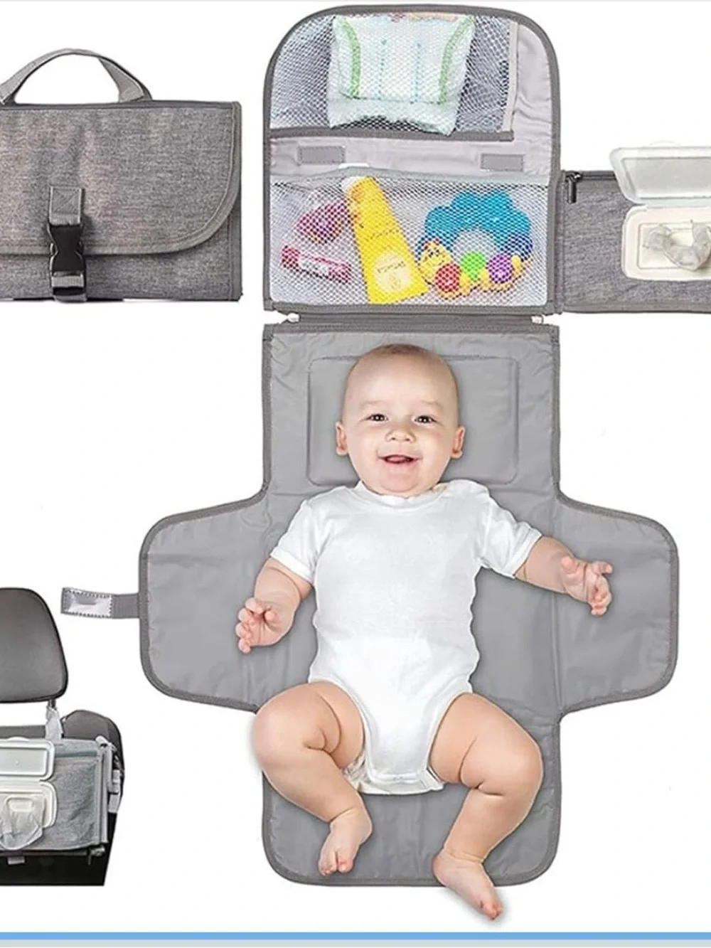 M288 NEW Portable changing pad for newborn - infant travel changing mat - Gray
